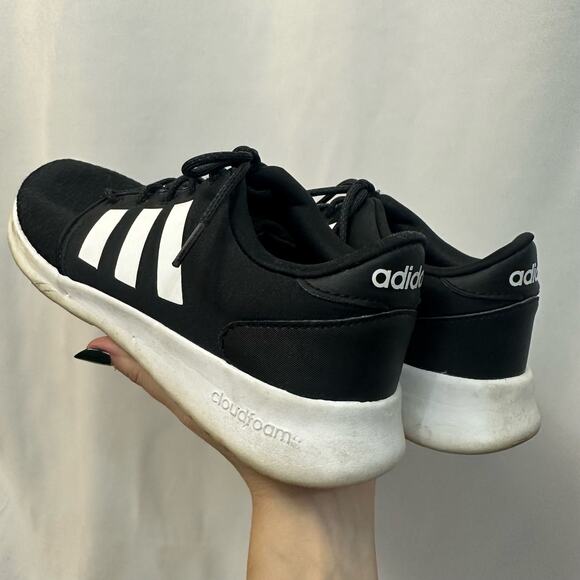 Adidas Cloudfoam Black White Sneakers Lightweight Good Tread 7.5 - Picture 5 of 8